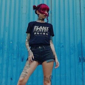 Plant Based Kanji Tee - Black T-Shirt - Plant Faced Vegan Organic Cotton - M